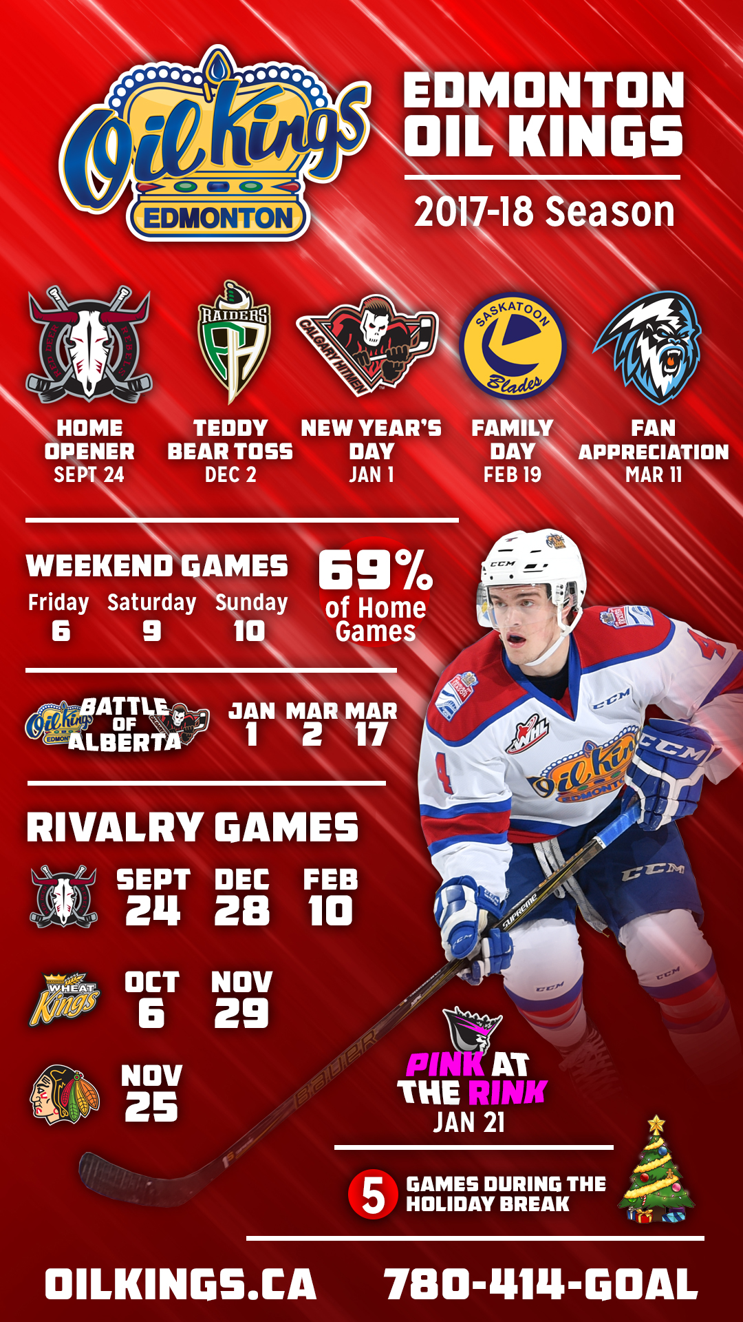 Oil Kings Release 201718 Schedule Edmonton Oil Kings