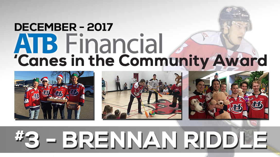 Riddle Named ATB Cane in the Community Lethbridge Hurricanes