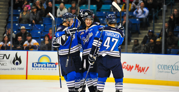 The Saskatoon Blades host the Regina Pats December 8, 2012.