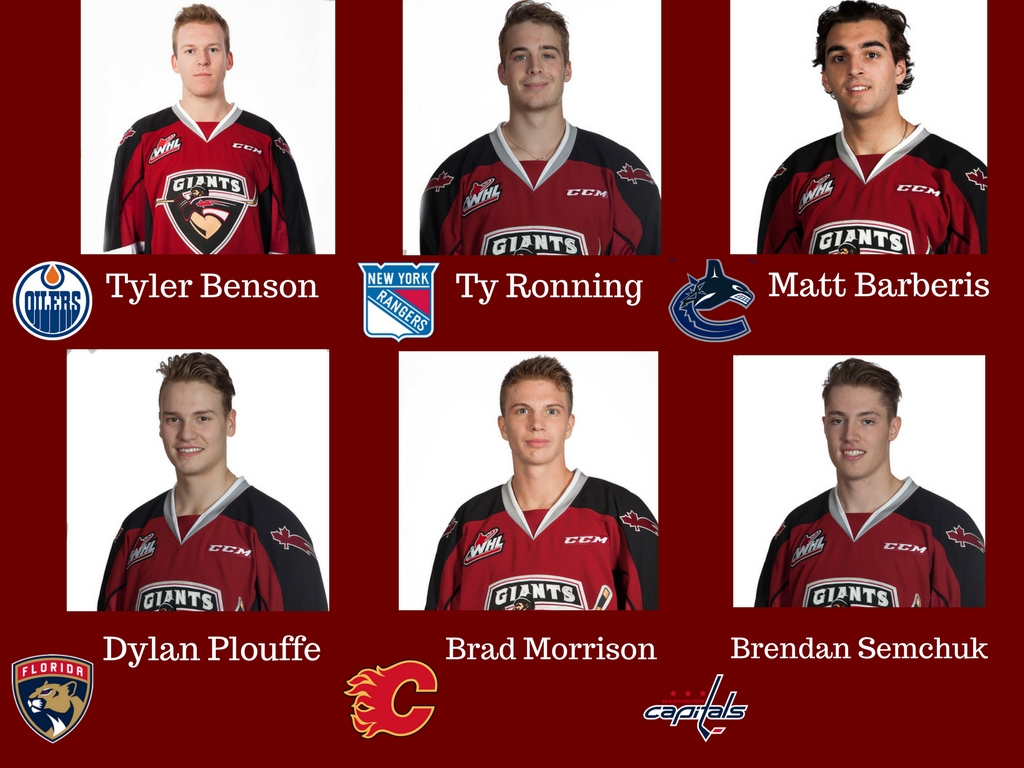 Six Giants will attend NHL Rookie Camps