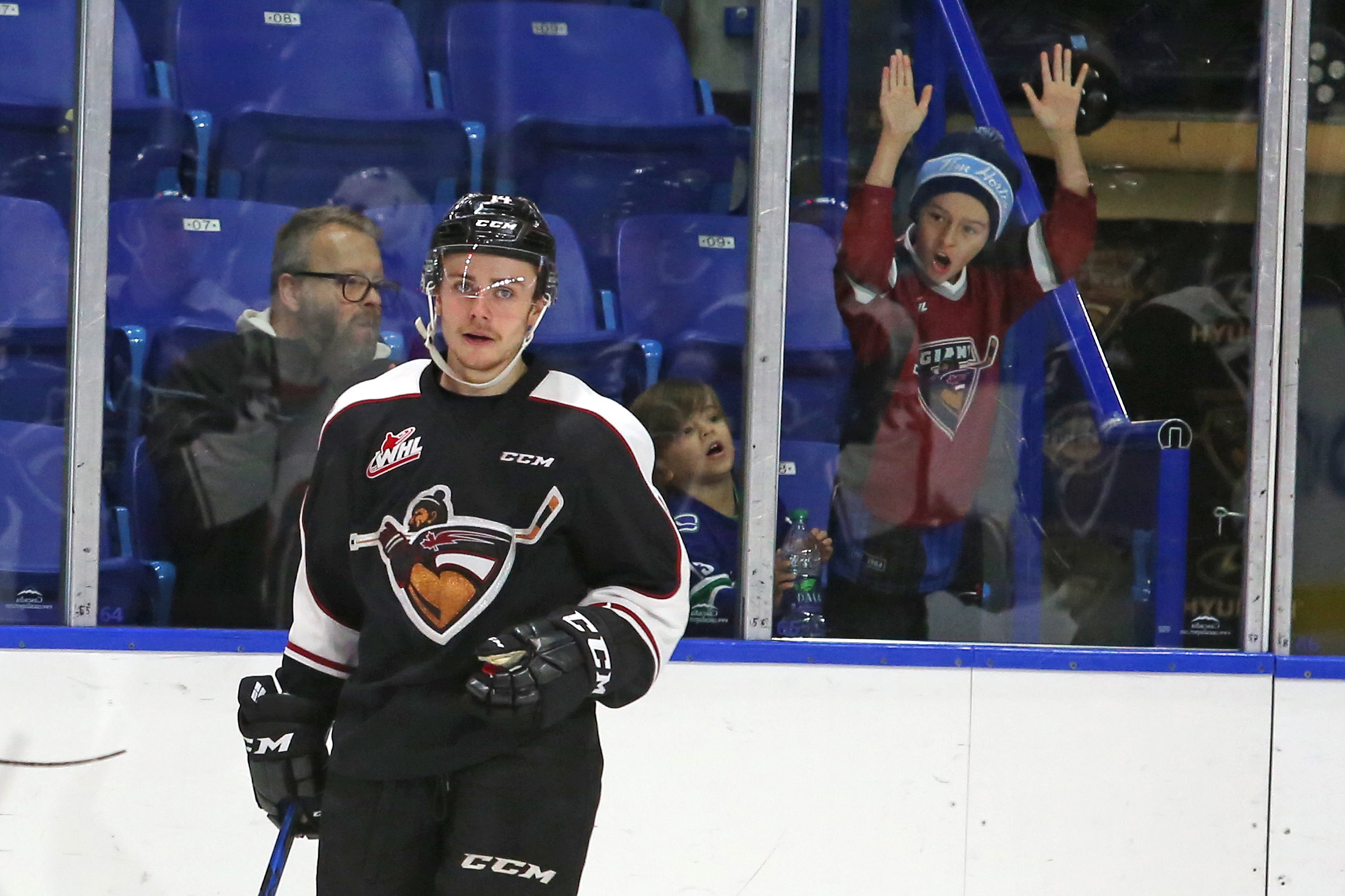 James Malm of the Vancouver Giants gets ready for the play to begin on November 18th.