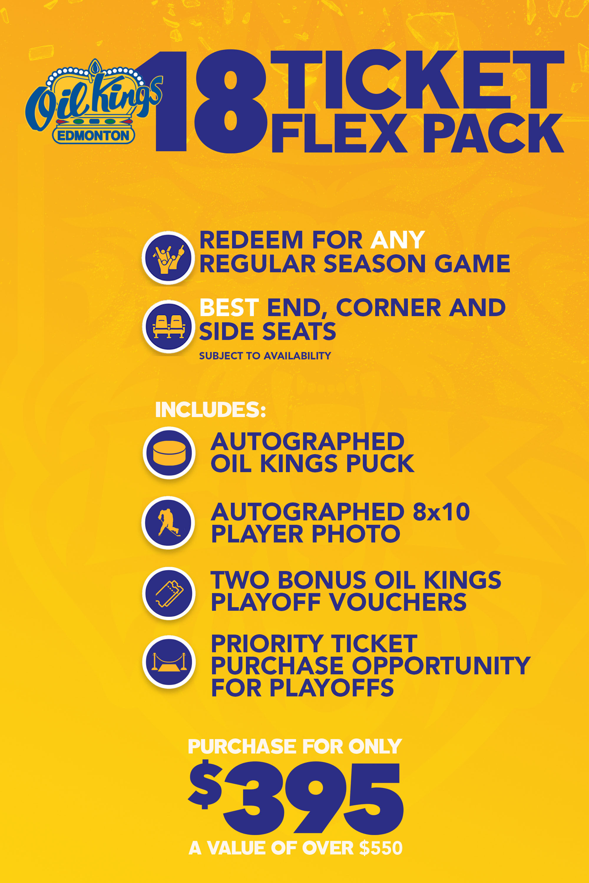 18 Ticket Flex Pack Edmonton Oil Kings