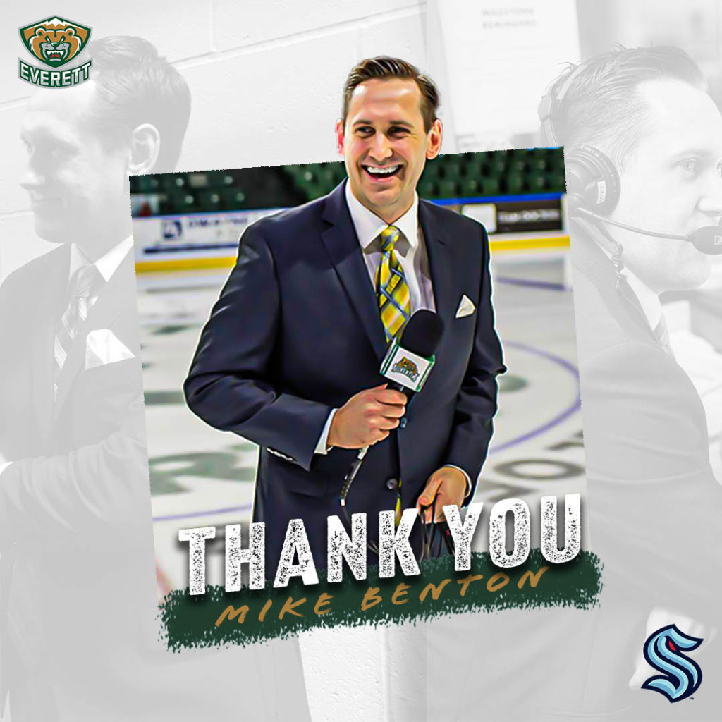 Mike Benton Named to Radio Broadcast Team of Seattle Kraken – Everett  Silvertips