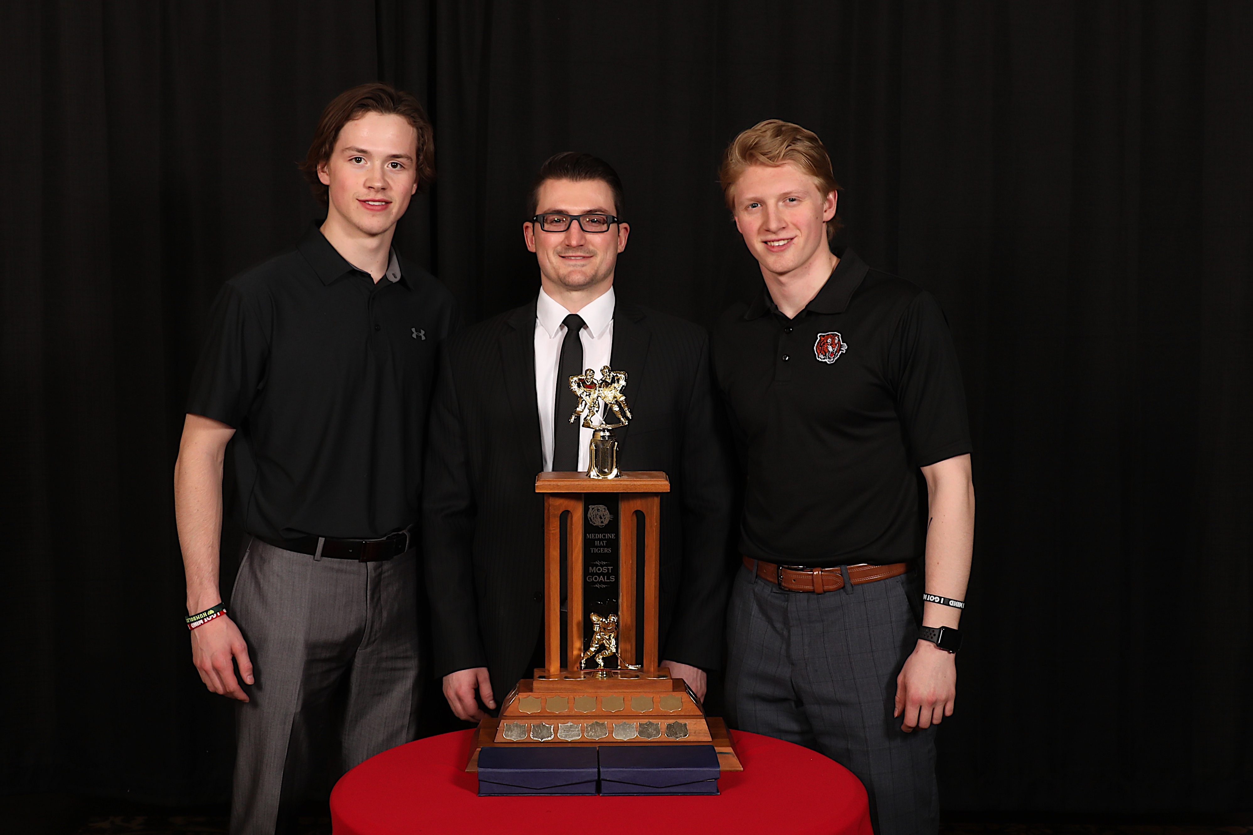 AC Joe Frazer presented Brett Kemp & James Hamblin with the Trophy World Most Goals Award
