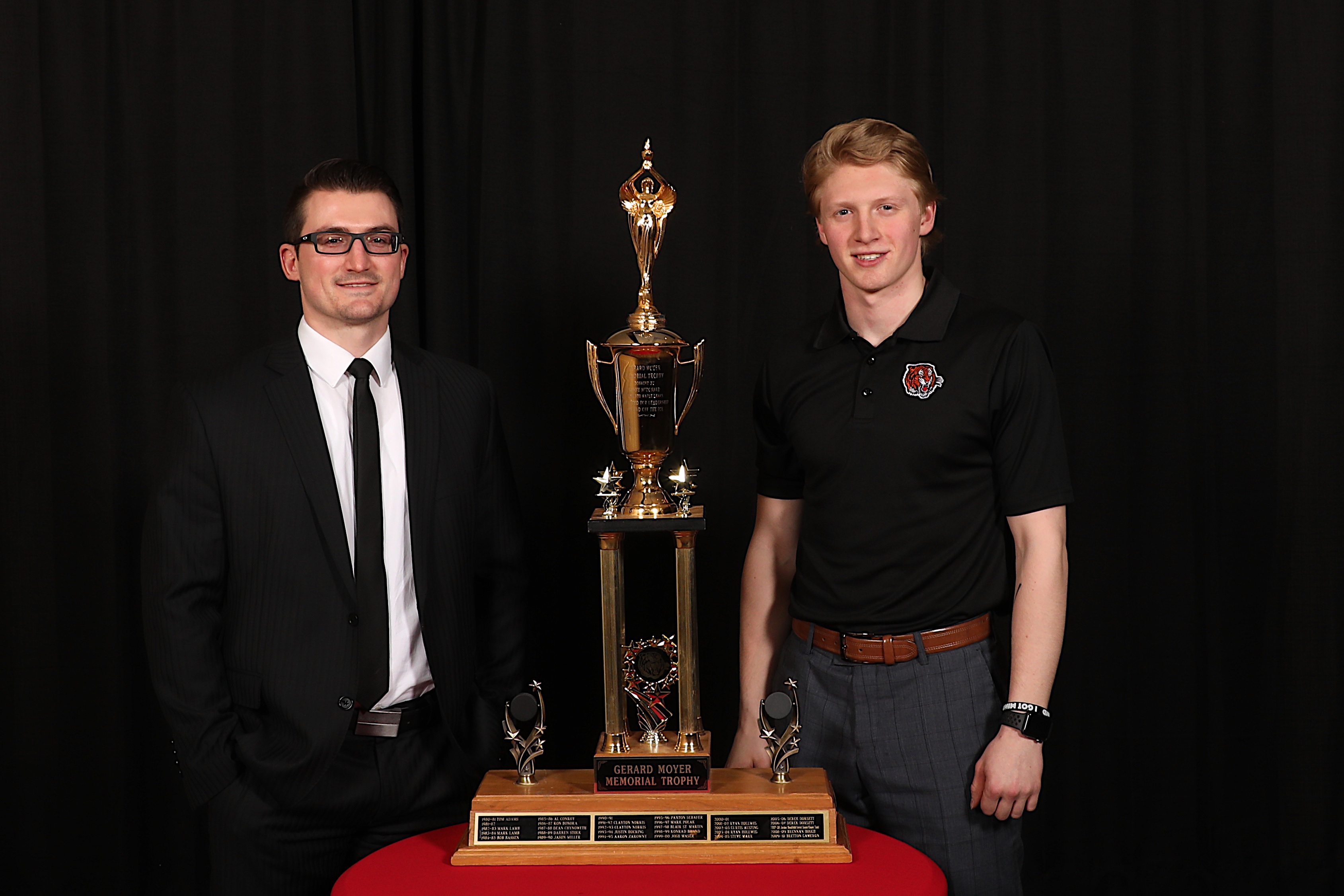 AC Joe Frazer presents the Gerard Moyer Leadership Award sponsored by Lanny McDonald to James Hamblin