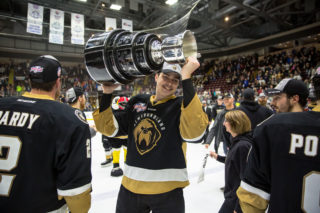 Rubins and the Growlers won the Kelly Cup in their inaugural season. Photo credit: Jeff Parsons