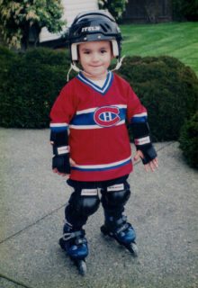 Young Hopwo sporting his Habs jersey