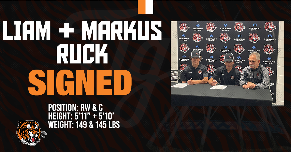 TIGERS SIGN RUCK BROTHERS TO WHL SCHOLARSHIP & DEVELOPMENT AGREEMENT
