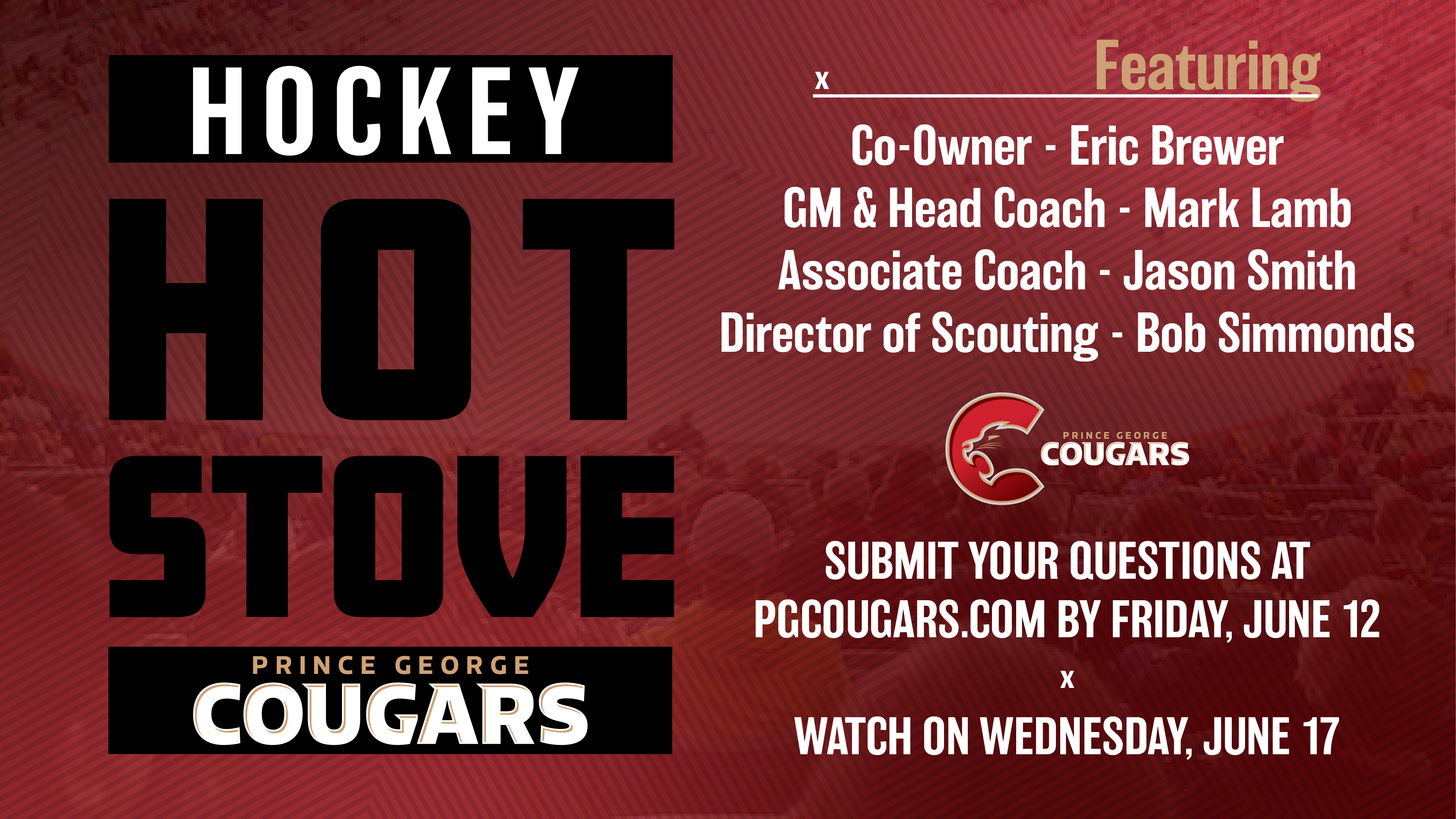 Cougars' Hockey Hot Stove Submit Your Questions Prince Cougars