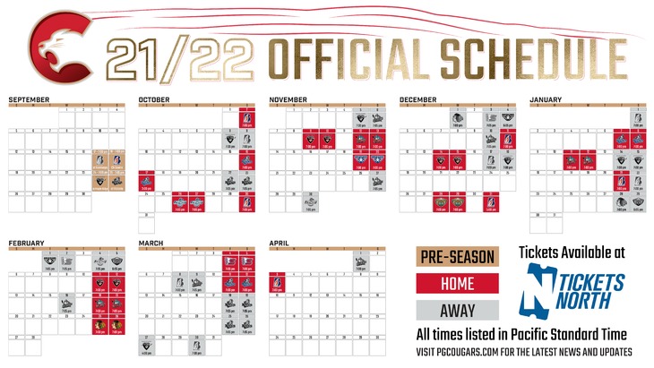 Cougars Schedule 2022 Cougars Announce 2021-2022 Regular Season Schedule – Prince George Cougars