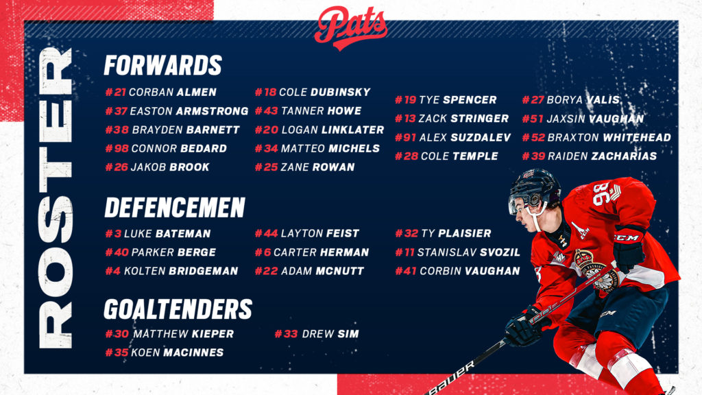 Pats Announce 2022-23 Opening Night Roster – Regina Pats