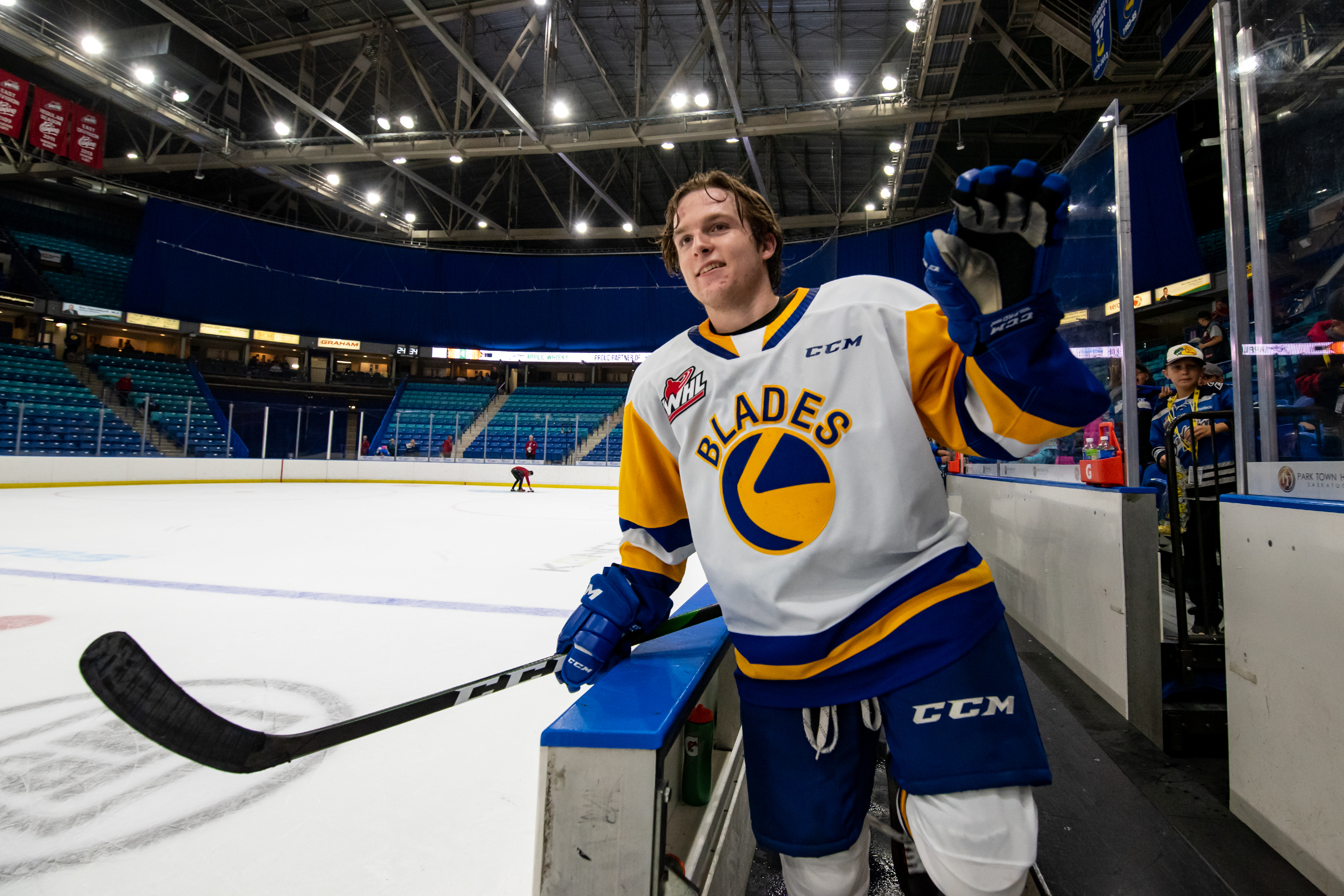Brandon Lisowsky celebrating 2nd Star Honours against the Winnipeg ICE on September 13, 2019.