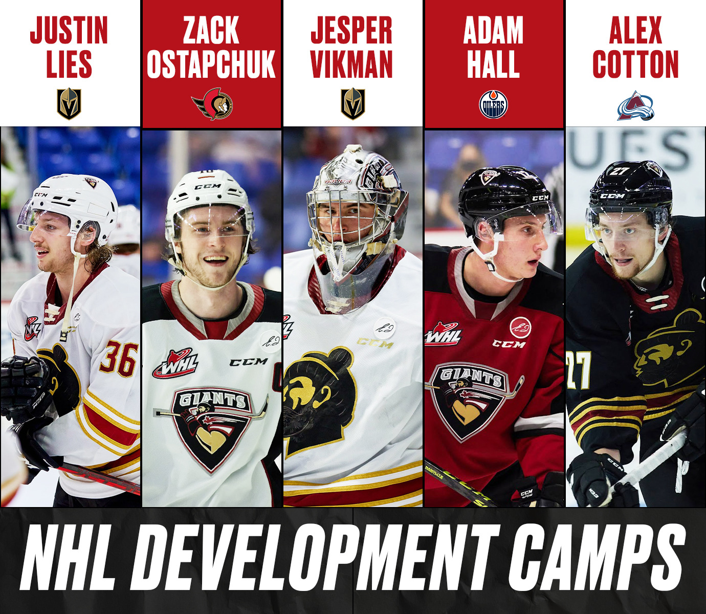 5 GIANTS AT NHL DEVELOPMENT CAMPS Vancouver Giants