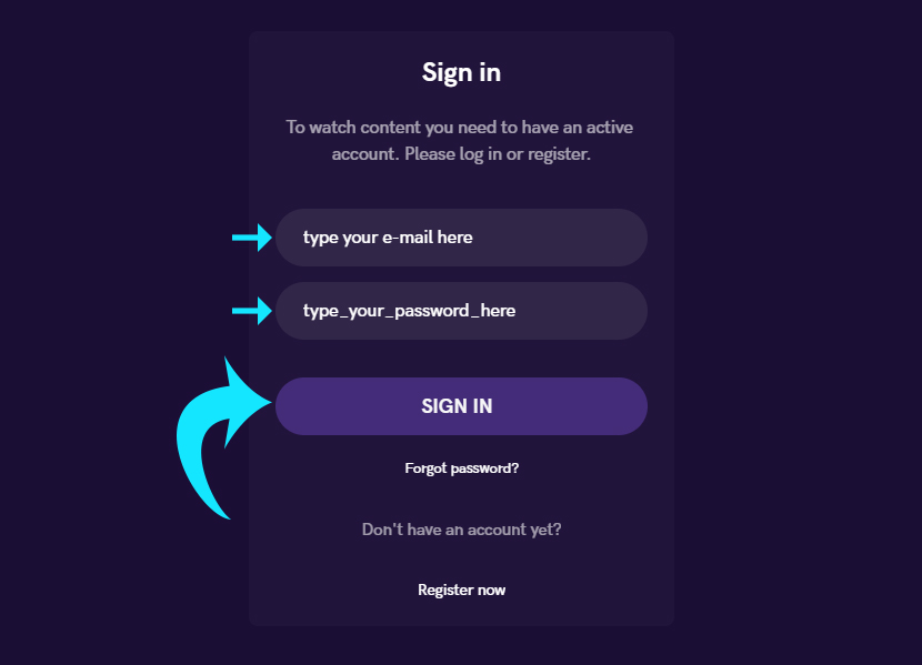 Step 4 - sign in