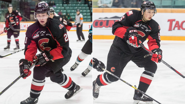 Connor Bowie (left), and Austin Crossley (right), both hail from nearby Fort St. John. Photo: James Doyle/Prince George Cougars