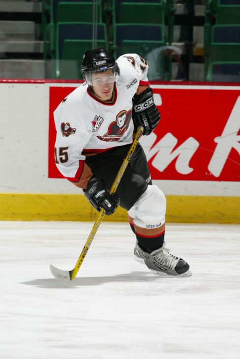 Getzlaf skating with the Hitmen in the 2004-05 season.