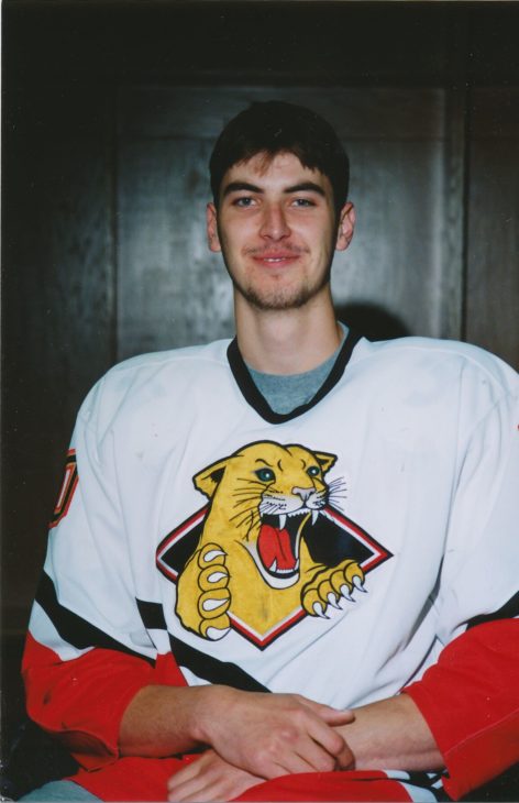Chara in his Prince George Cougars Jersey in the 1996-1997 season.