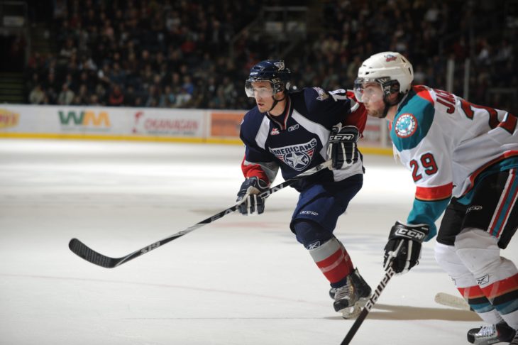 Macek prior to skating with the Hitmen spent two seasons with the Americans.