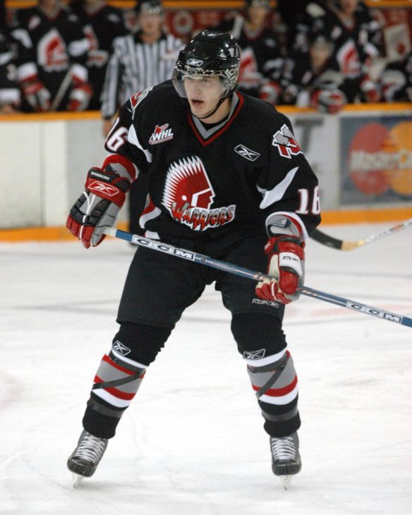 Dustin Boyd skating with the Moose Jaw Warriors in the 2004-05 season.