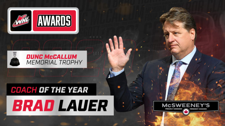 Brad Lauer finishes as runnerup for CHL Brian Kilrea Coach of the Year
